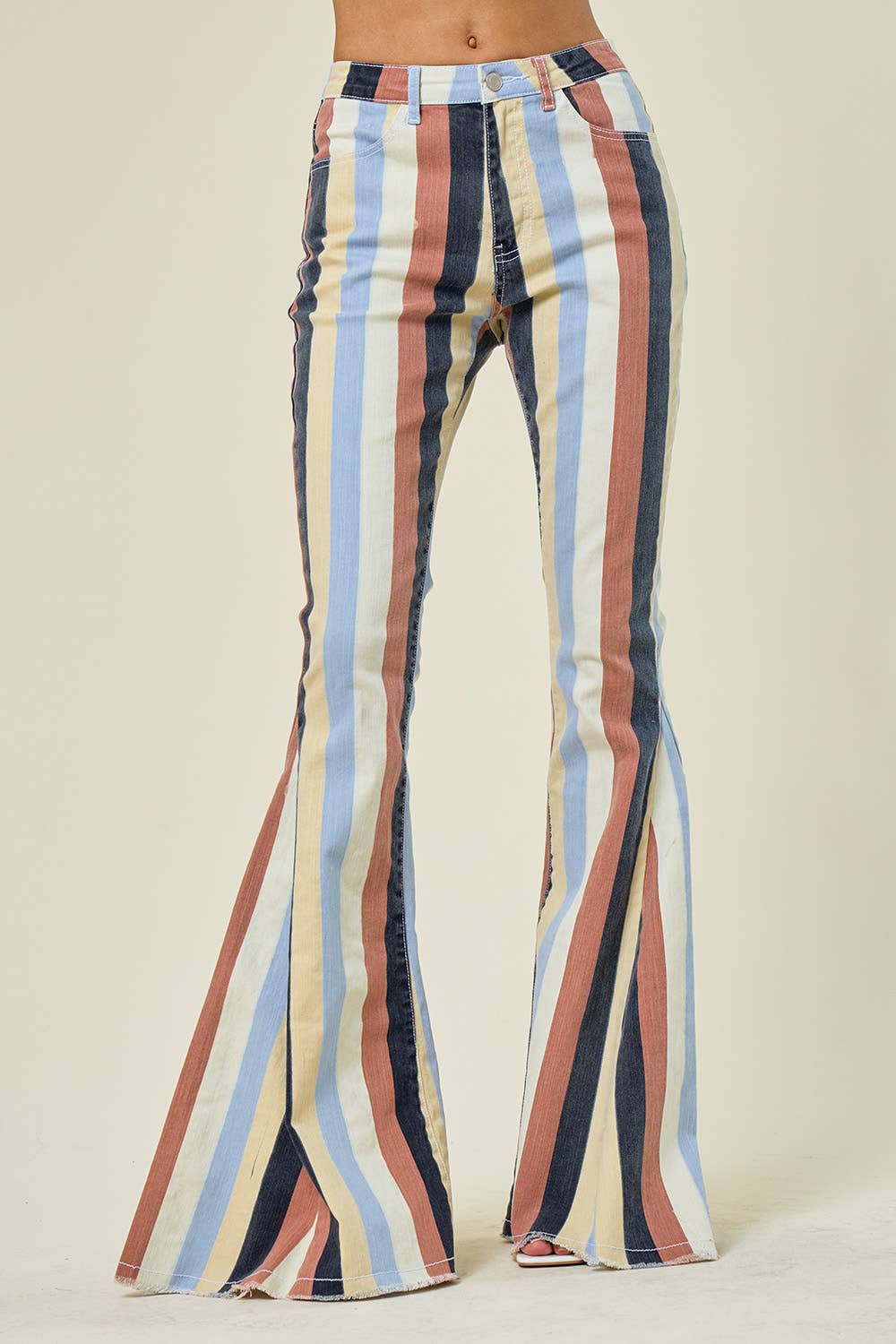 SIP6145A YELLOW MULTI STRIPED WESTERN FLARED BOTTOMS