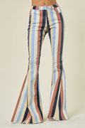 SIP6145A YELLOW MULTI STRIPED WESTERN FLARED BOTTOMS