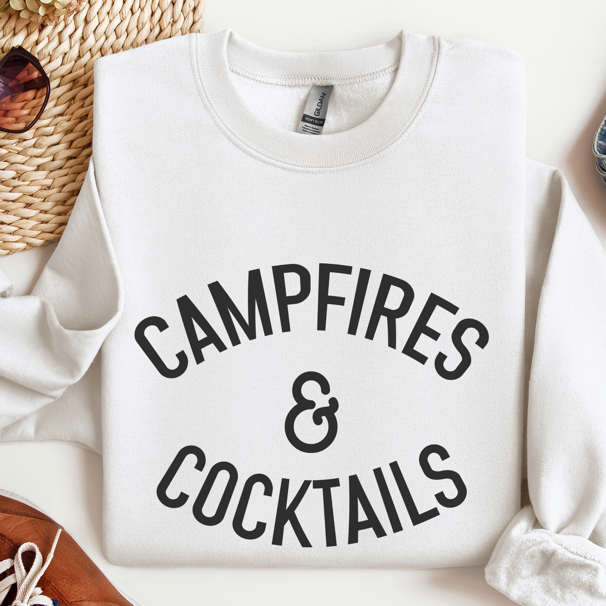 Campfires and Cocktails Crewneck Sweatshirt