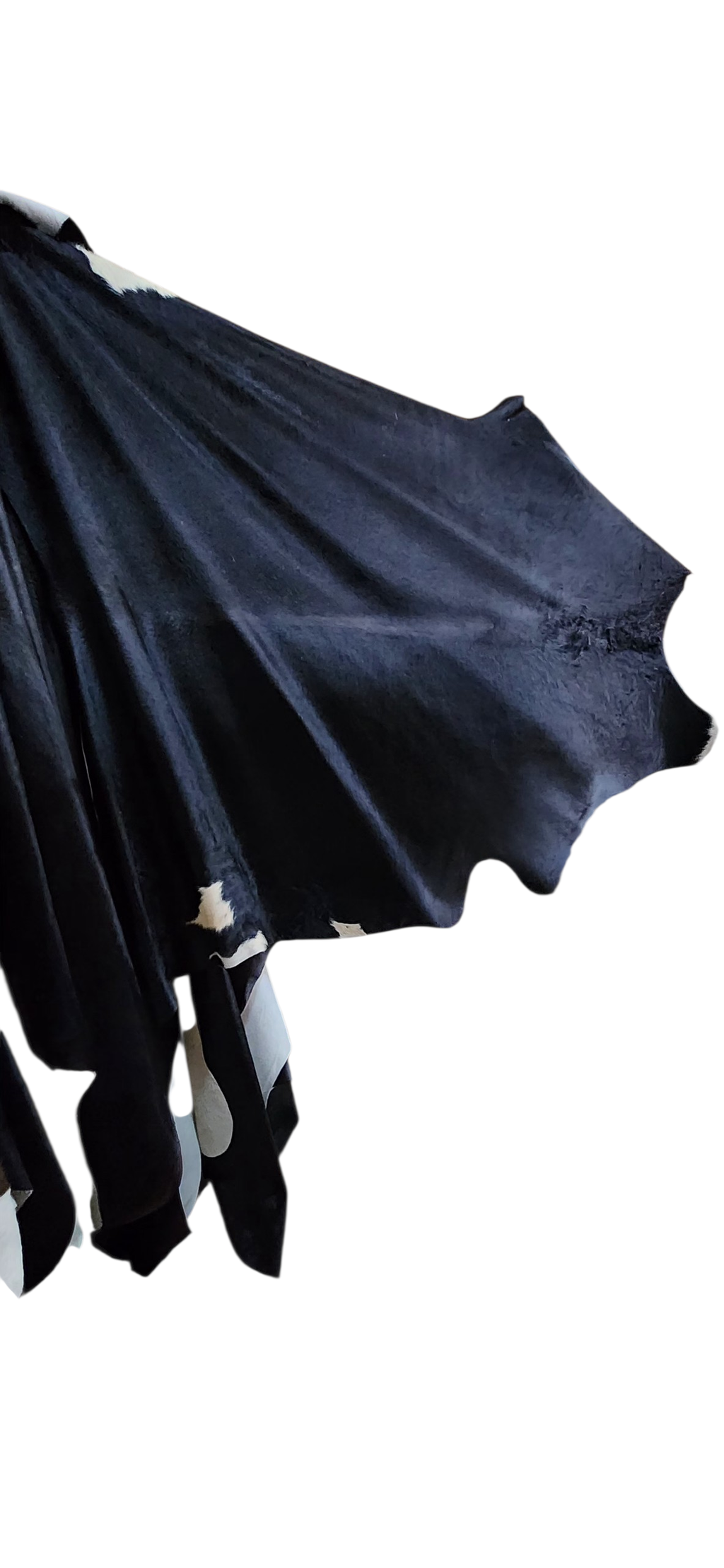 Solid black cowhide