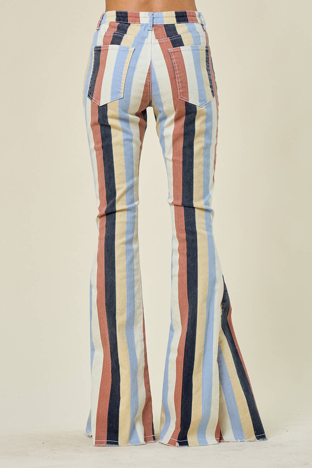 SIP6145A YELLOW MULTI STRIPED WESTERN FLARED BOTTOMS